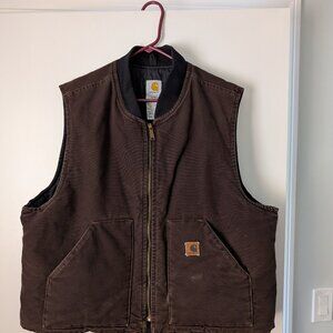 Carhartt Work Vest Size Mens 2XL Regular Brown